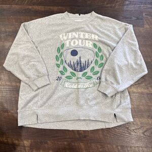Aerie Winter Tour Cold As Ice Sweatshirt Women’s Size XL Oversized GUC Soft